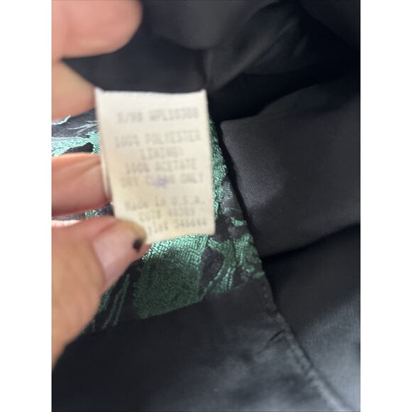 Wah Maker Frontier Clothing Vest Men XL 48 Green/black Paisly Waistcoat USA Made - Picture 11 of 14